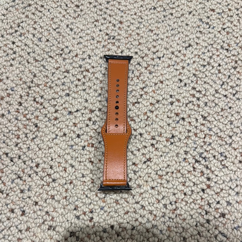 Brown Leather Apple Watch Strap 39 mm